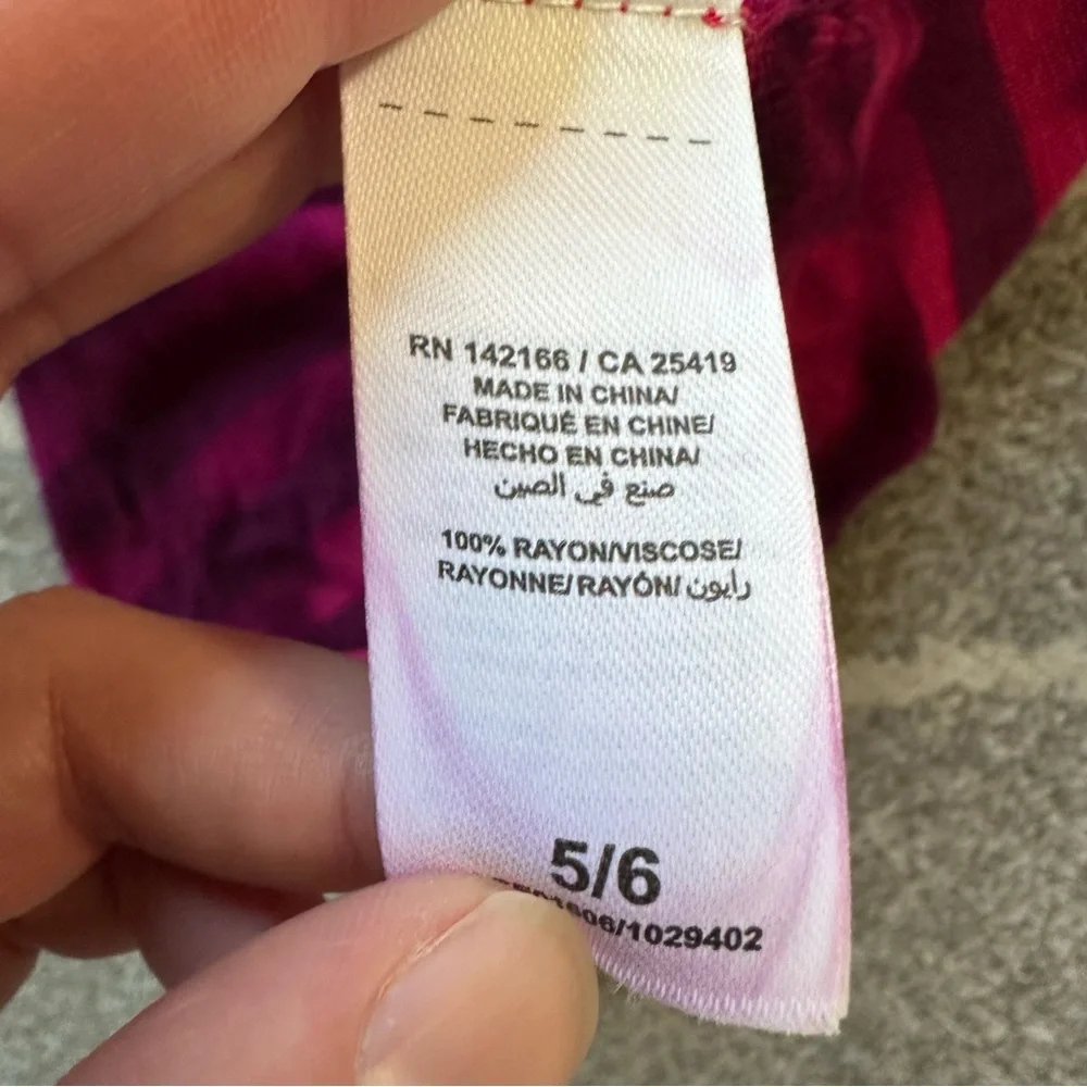 Splendid Hot Pink Striped Short Sleeve Knit Top Girls 5/6 - Picture 4 of 5